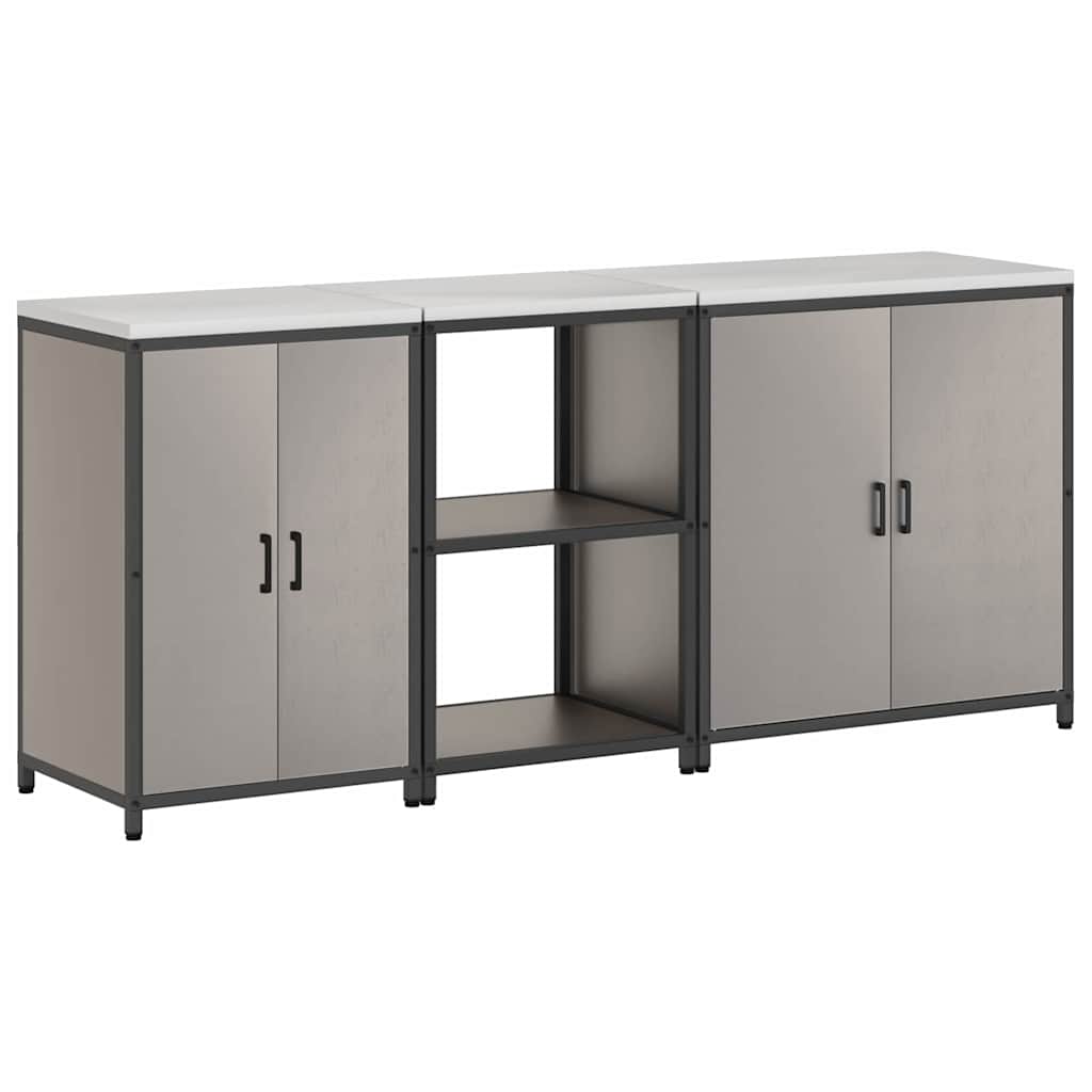Conjunto de Armazenamento de Cozinha 3 pcs Ferro Enferrujado