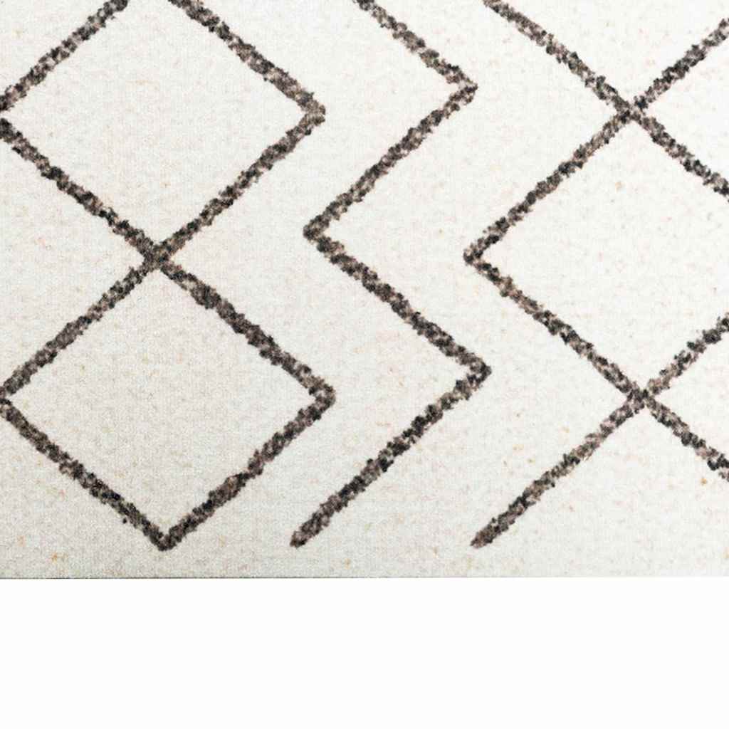 Tapete de Cozinha Branco 180 x 60 cm Veludo