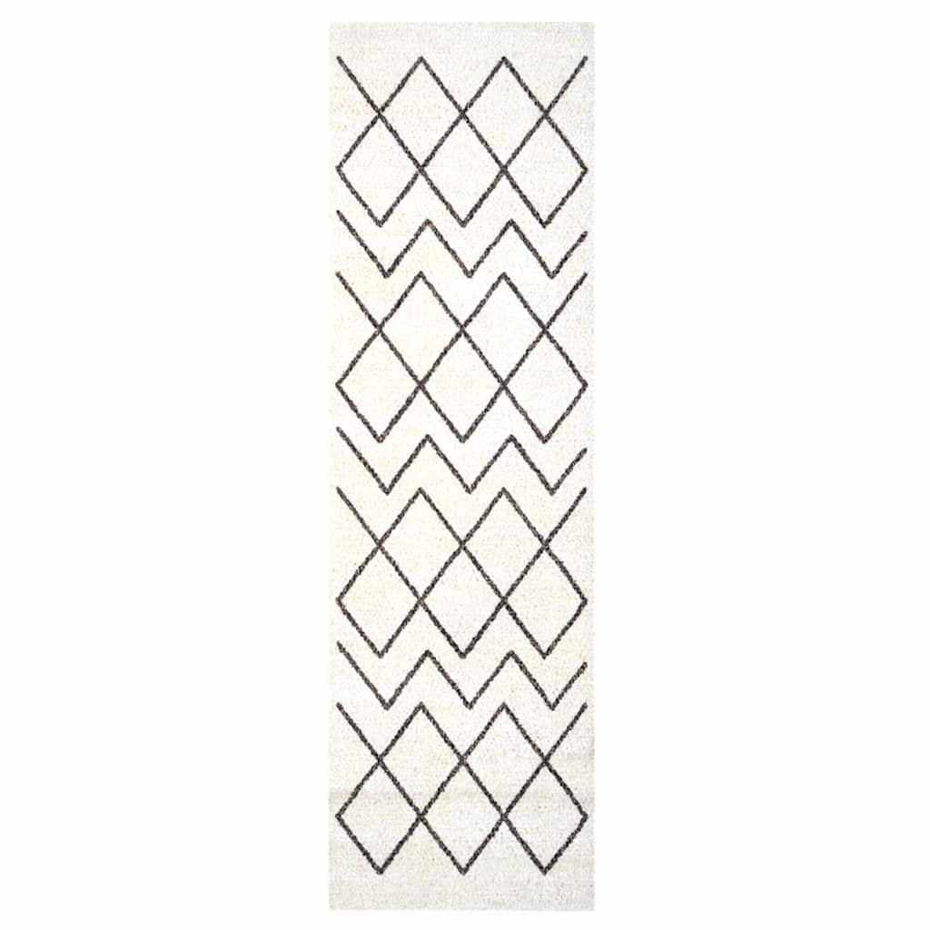 Tapete de Cozinha Branco 150 x 45 cm Veludo