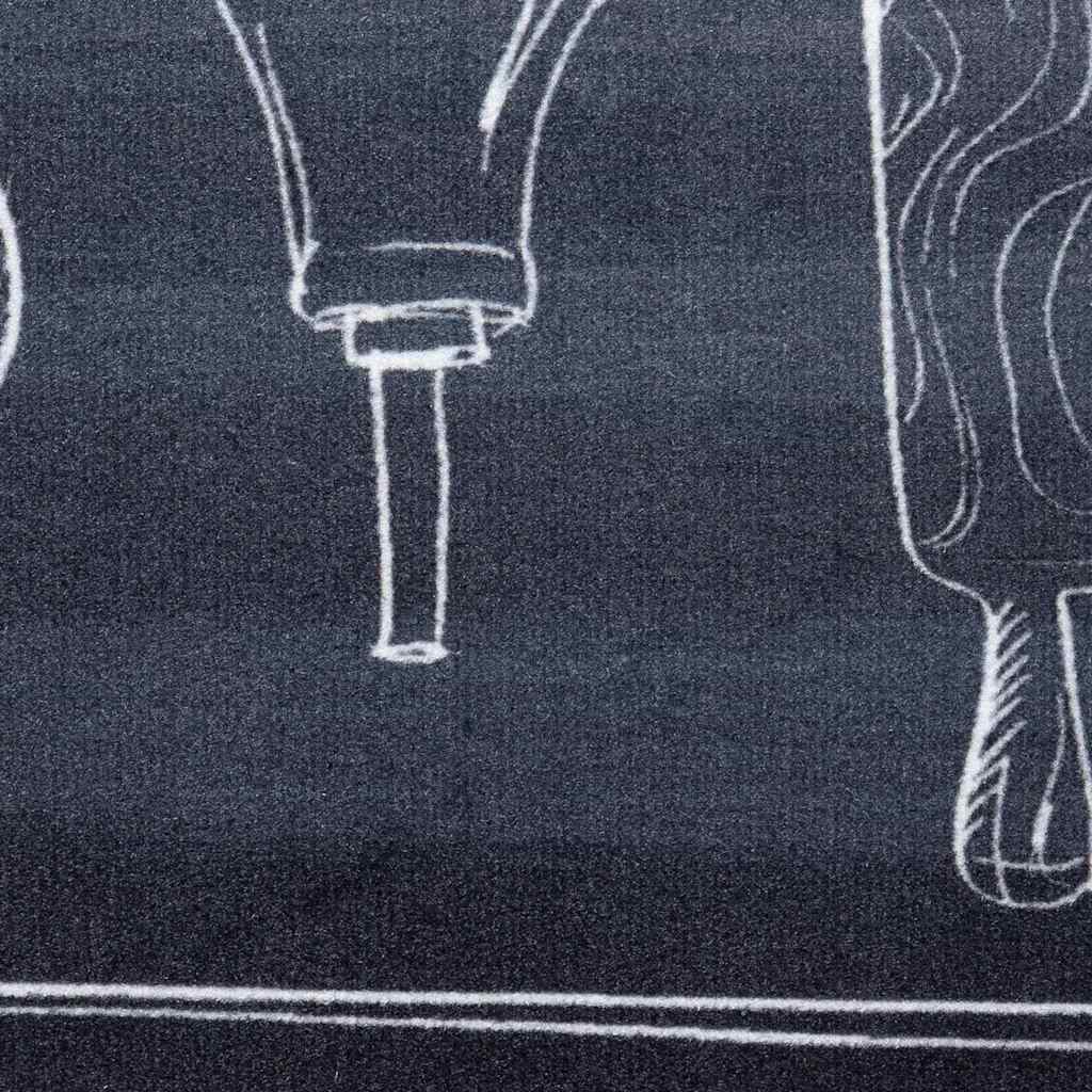 Tapete de Cozinha Toile Preto 300 x 60 cm Veludo