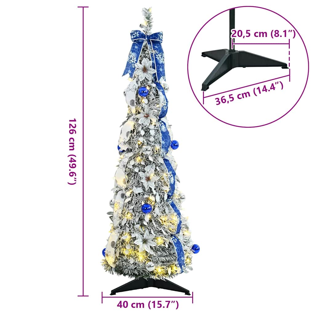 Árvore de Natal Artificial com 50 LEDs Branco 120 cm PVC