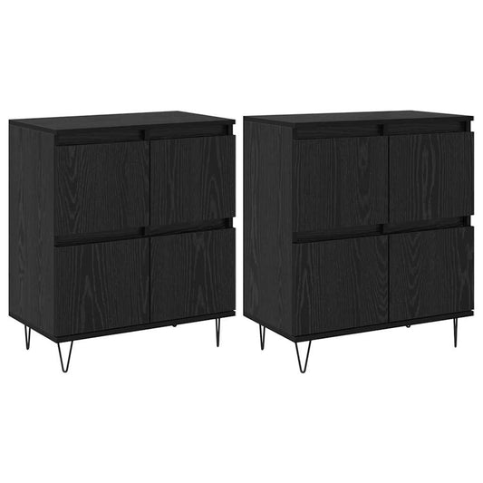 Aparadores 2 pcs Carvalho preto 120 x 35 x 70 cm
