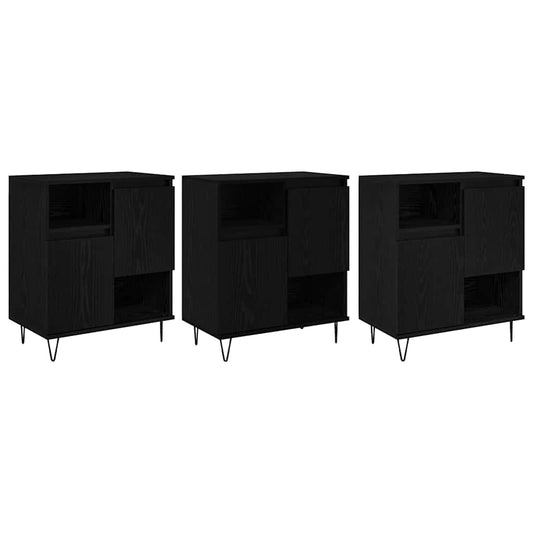 Buffet 3 pcs Carvalho Preto 60 x 35 x 70 cm