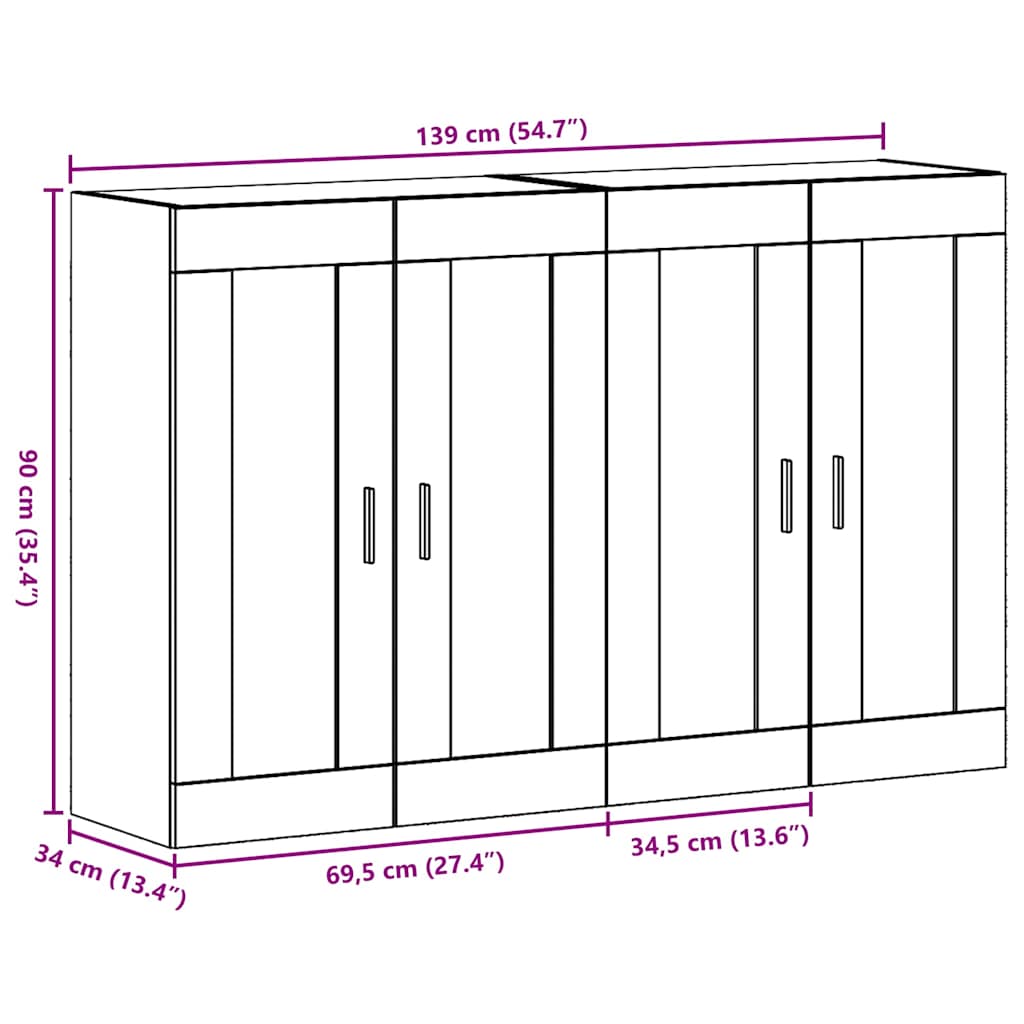 Armários Montados na Parede 2 pcs carvalho artisiano