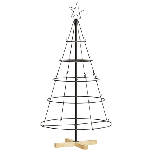 Árvore de Cone de Natal com suporte Preto 125 cm Aço