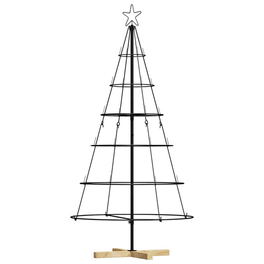 Árvore de Cone de Natal com suporte Preto 150 cm Aço