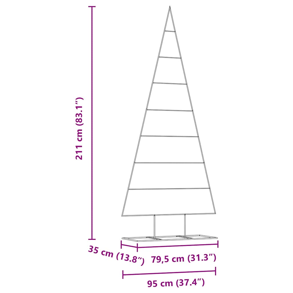 Árvore de Natal de metal Ouro 210 cm Aço com Revestimento em Pó