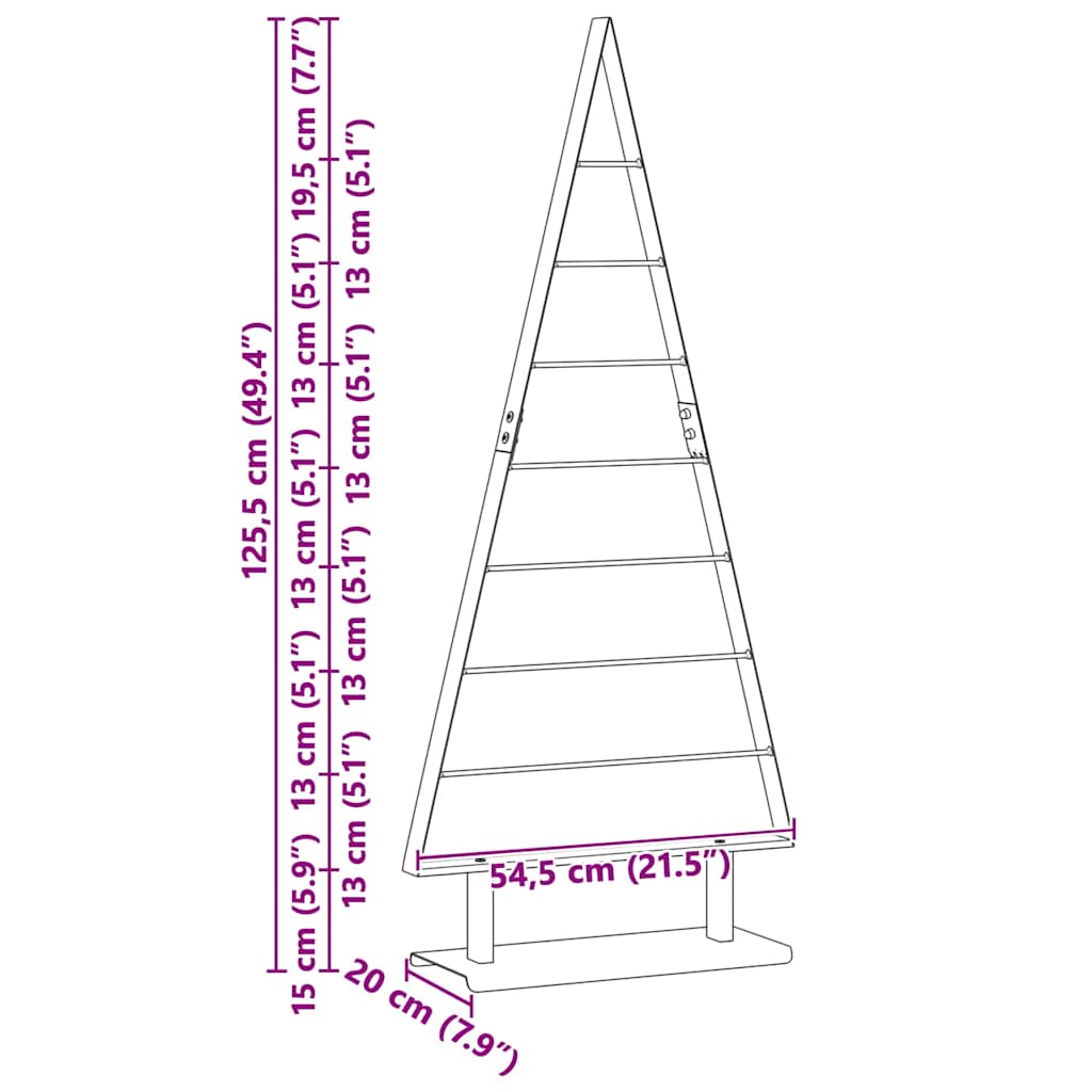 Árvore de Natal de metal com suporte Preto 125,5 cm Aço