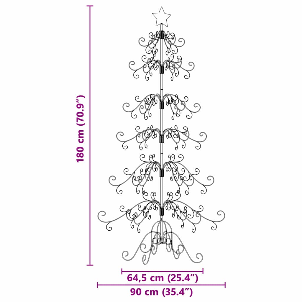 Árvore de Natal de metal Ouro 180 cm Aço com Revestimento em Pó