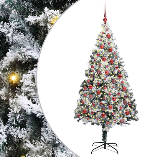 Árvore de Natal Artificial Branco 180 cm PVC, Aço e Plástico
