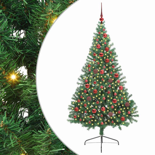 Árvore de Natal Artificial Pré-iluminada Verde 180 cm PVC