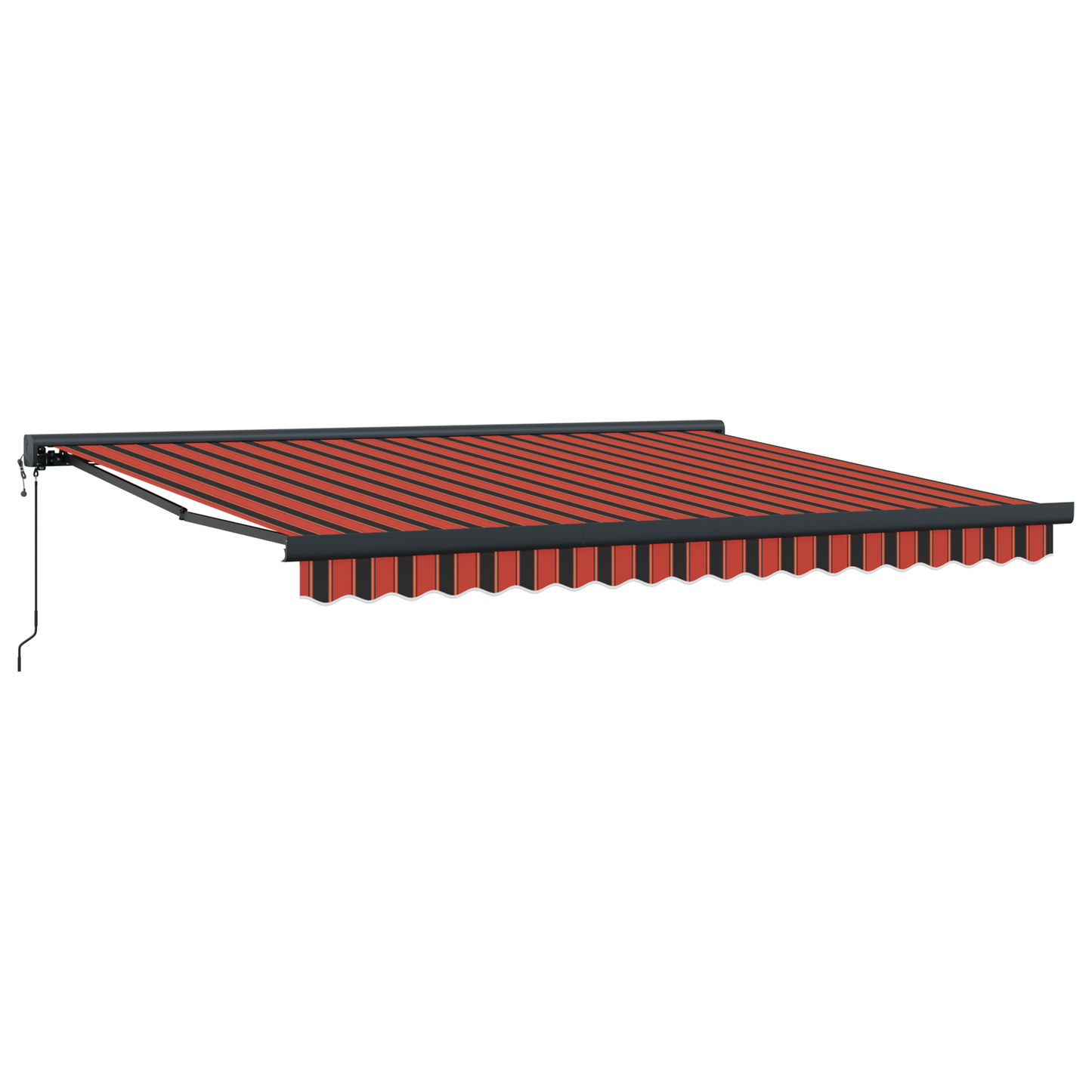 Toldo Retrátil Manual amarelo e laranja 400 ×350 cm tecido