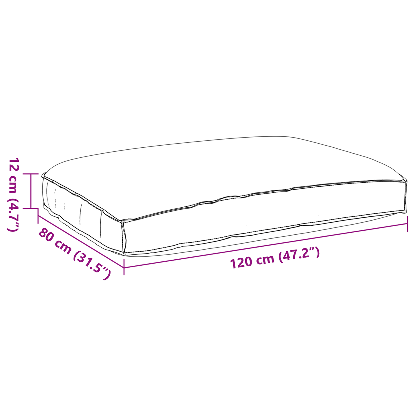 Almofada de palete para assento Cinzento-acastanhado