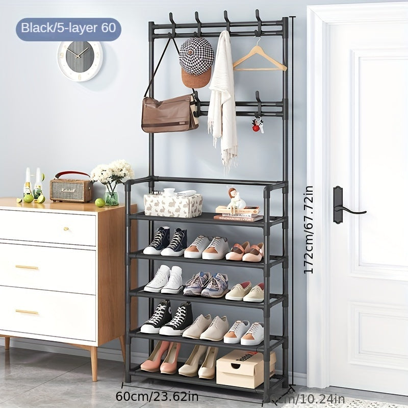 Coat rack with shoe rack for entrance