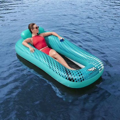 Espreguiçadeira flutuante c/ rede Hydro Force Sol Venture azul