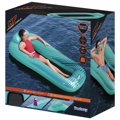 Espreguiçadeira flutuante c/ rede Hydro Force Sol Venture azul