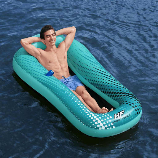 Espreguiçadeira flutuante c/ rede Hydro Force Sol Venture azul
