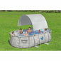 Toldo para piscina acima do solo branco