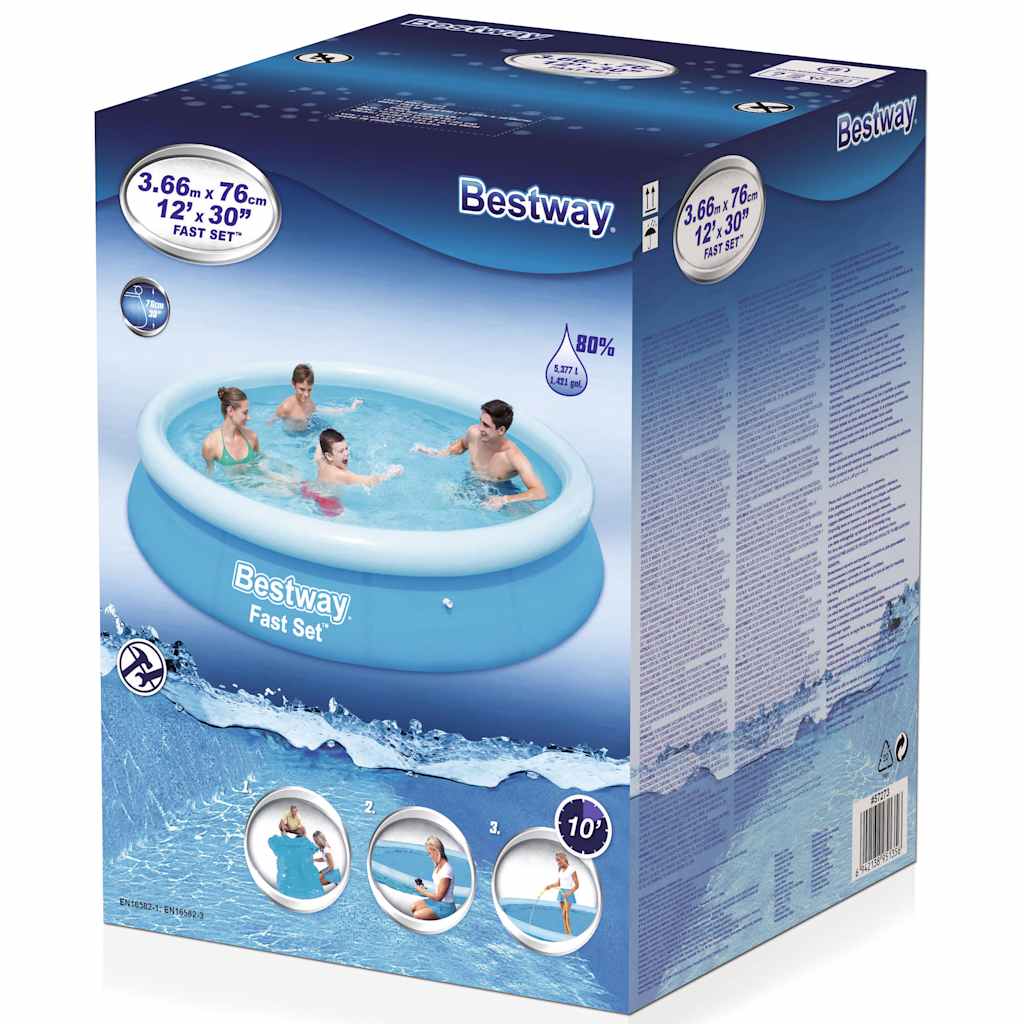 Fast Set Piscina insuflável redonda 366x76 cm 57273