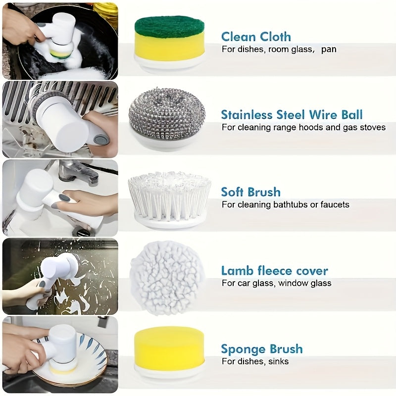 Kit de limpeza com 5 cabeças diferentes