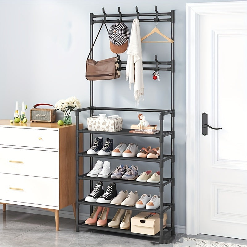 Coat rack with shoe rack for entrance