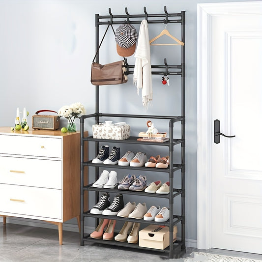 Coat rack with shoe rack for entrance