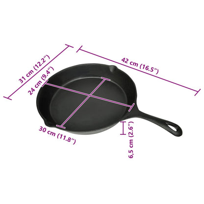 Frigideira de ferro fundido redonda 30 cm