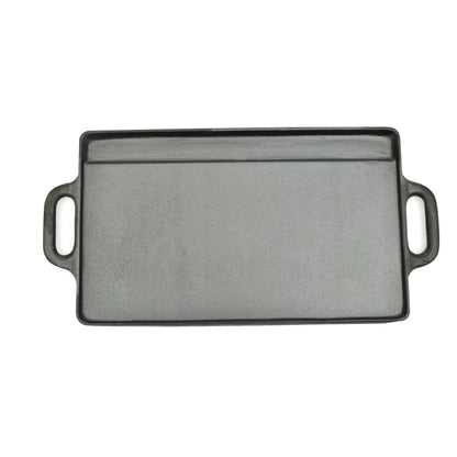 Grelhador de ferro fundido reversível 38x23 cm