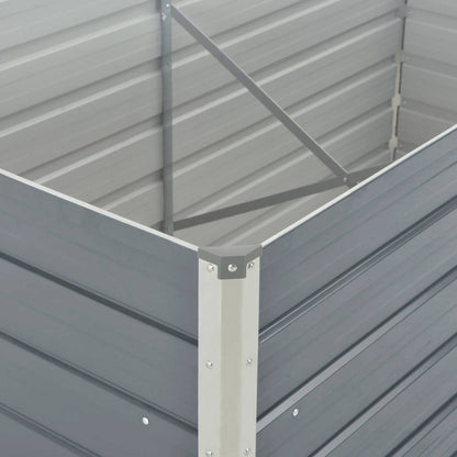 Canteiro de jardim elevado 160x80x77cm aço galvanizado cinzento