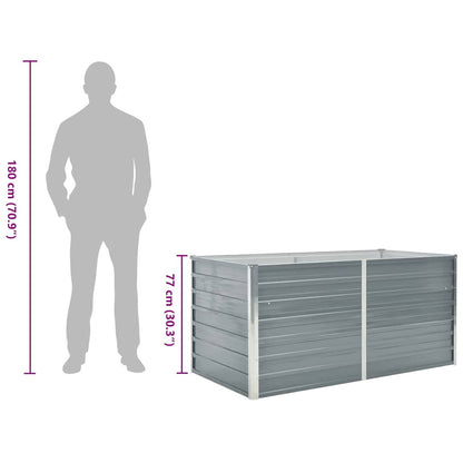 Canteiro de jardim elevado 160x80x77cm aço galvanizado cinzento