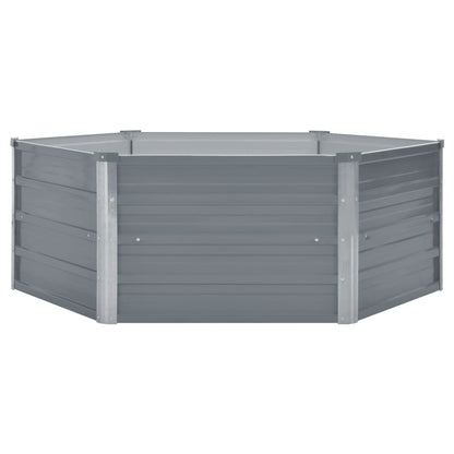 Canteiro jardim elevado 129x129x46cm aço galvanizado cinzento