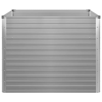 Canteiro jardim elevado 100x100x77cm aço galvanizado cinzento