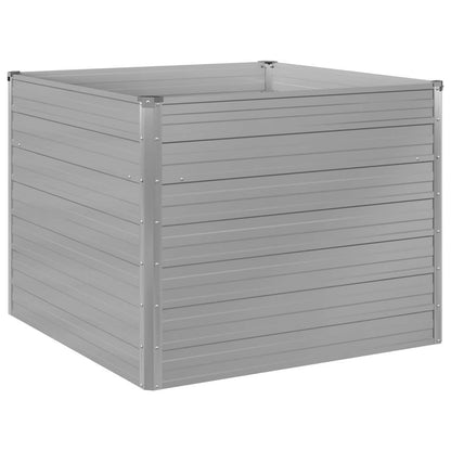 Canteiro jardim elevado 100x100x77cm aço galvanizado cinzento