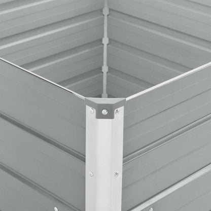Canteiro jardim elevado 100x100x77cm aço galvanizado cinzento