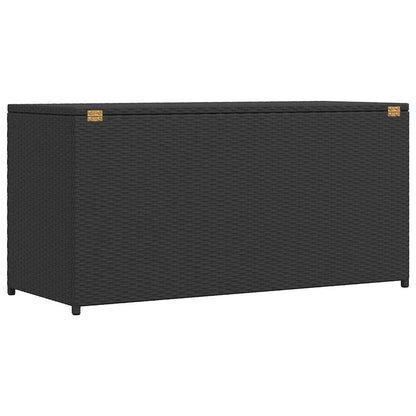Caixa de arrumação para jardim 120x50x60 cm vime PE preto