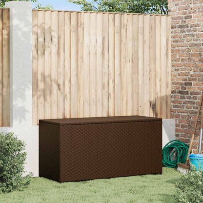Caixa de arrumação para jardim 120x50x60 cm vime PE castanho