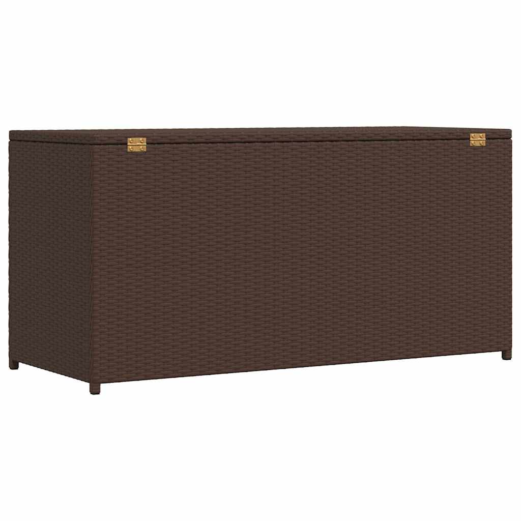 Caixa de arrumação para jardim 120x50x60 cm vime PE castanho