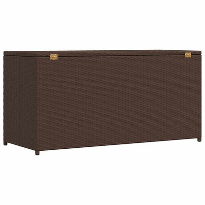 Caixa de arrumação para jardim 120x50x60 cm vime PE castanho