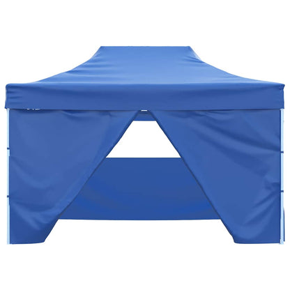 Tenda pop-up dobrável com 4 paredes laterais 3x4,5 m azul