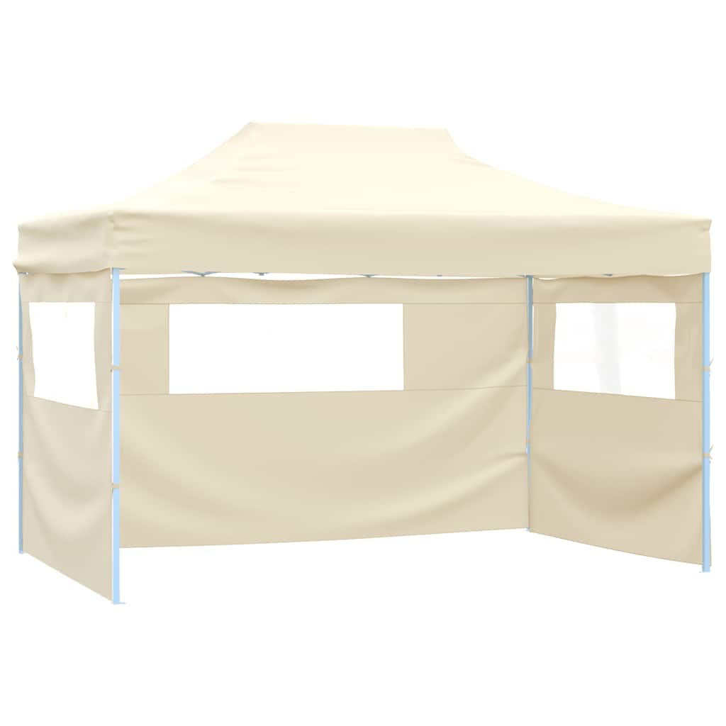 Tenda pop-up dobrável com 4 paredes laterais 3x4,5 m branco nata