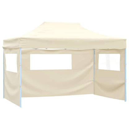 Tenda pop-up dobrável com 4 paredes laterais 3x4,5 m branco nata