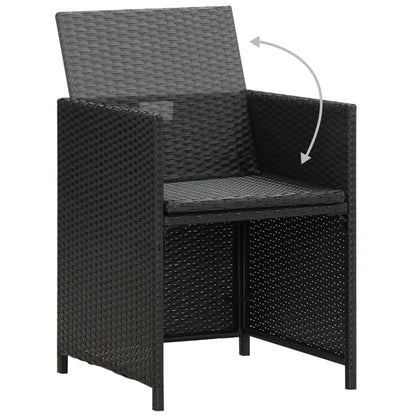 Cadeiras de jardim 2 pcs c/ almofadões, almofadas vime PE preto