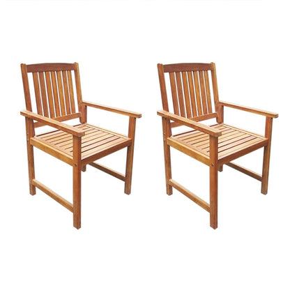 Cadeiras de jardim 2 pcs madeira acácia maciça castanho