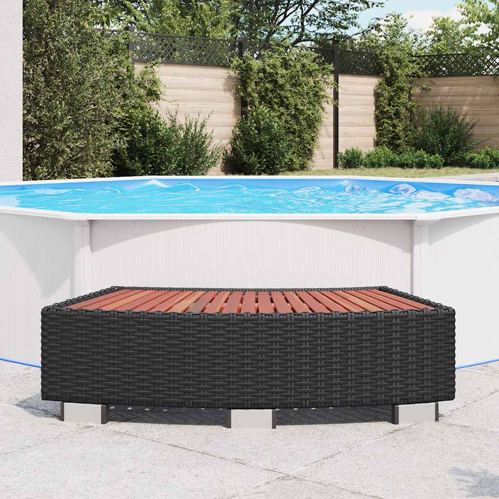 Degrau para spa em vime 92x45x25 cm preto