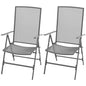 Cadeiras de jardim empilháveis 2 pcs aço cinzento