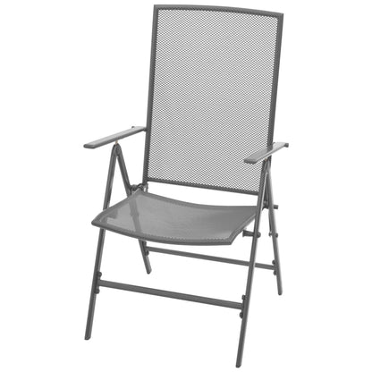 Cadeiras de jardim empilháveis 2 pcs aço cinzento