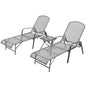 Espreguiçadeiras com mesa 2 pcs aço antracite