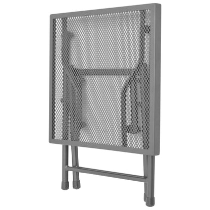 Espreguiçadeiras com mesa 2 pcs aço antracite