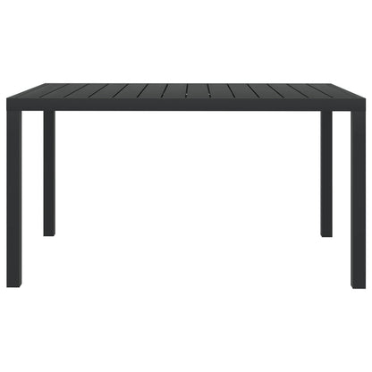 Mesa de jardim em alumínio e WPC 150x90x74 cm preto