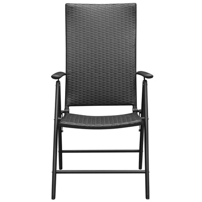 Cadeiras de jardim empilháveis 2 pcs vime PE preto